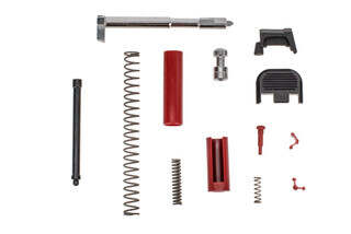 Polymer 80 Slide parts kit comes with black and red components